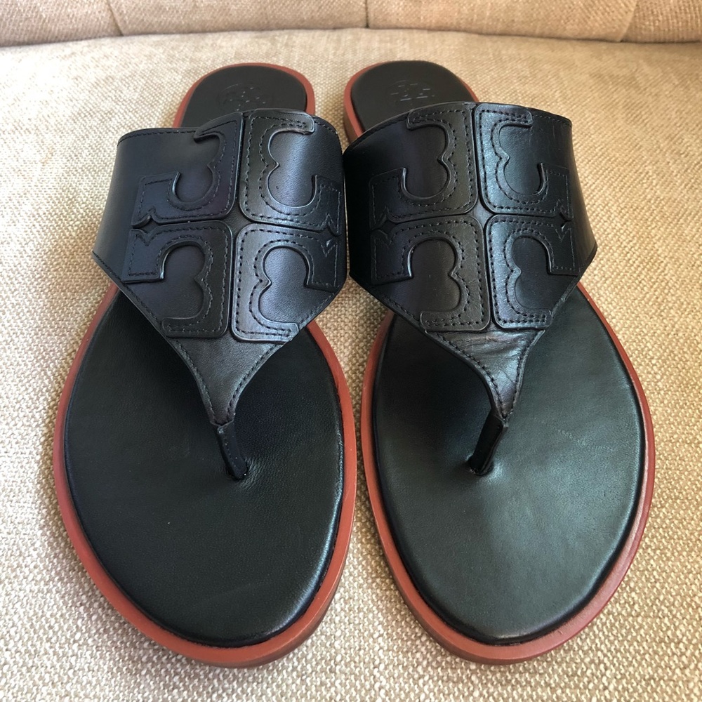 Tory Burch Jaime Full Logo Thong Sandals